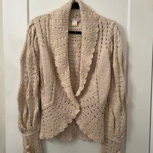 Ladies Oscar de la Renta silk/wool blend knit cardigan - Size M